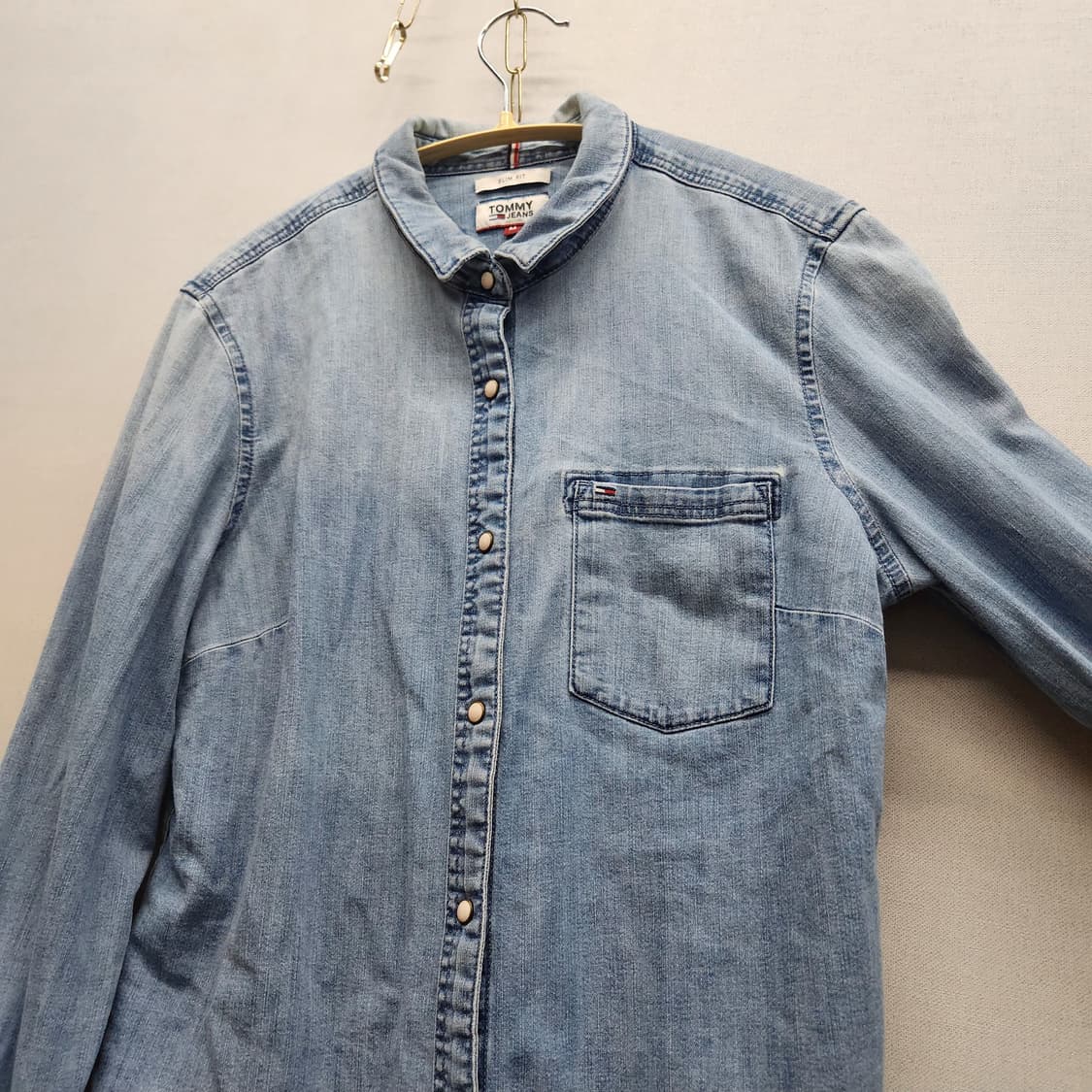 타미진스 원포켓 로고 워싱 데님 셔츠 M(M) 상품이미지3