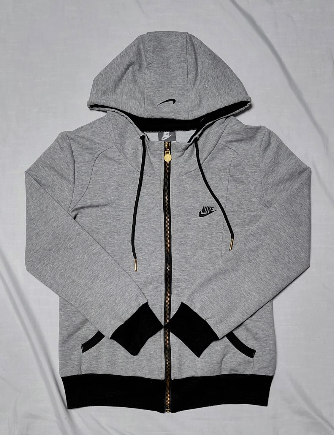 나이키 골드 지퍼 후드 집업 - 그레이 (M) 상품이미지1