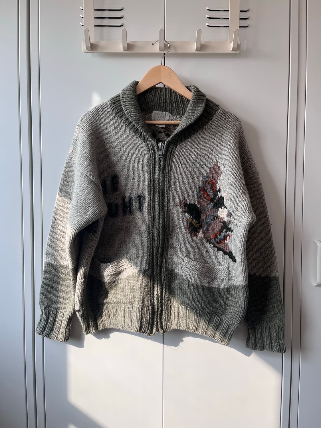 University shop 빈티지 사슴 풍경 코위찬 집업 상품이미지3