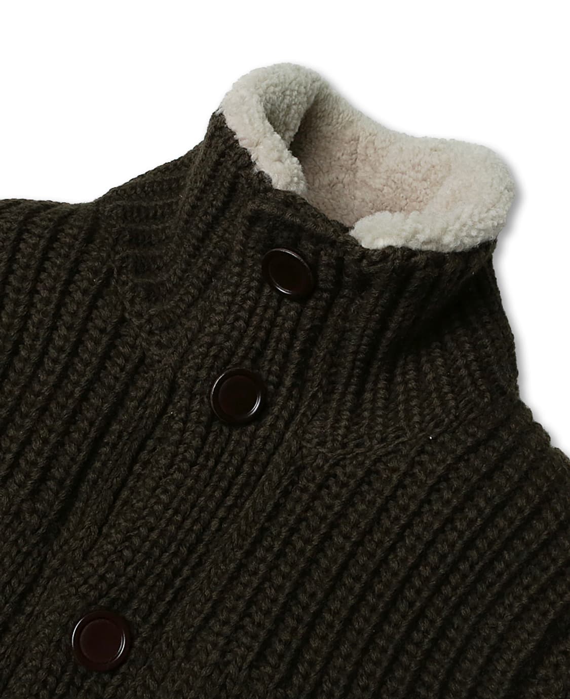 로베르토 콜리나 [Roberto Collina] 카키 헤비 니트 자켓 상품이미지2