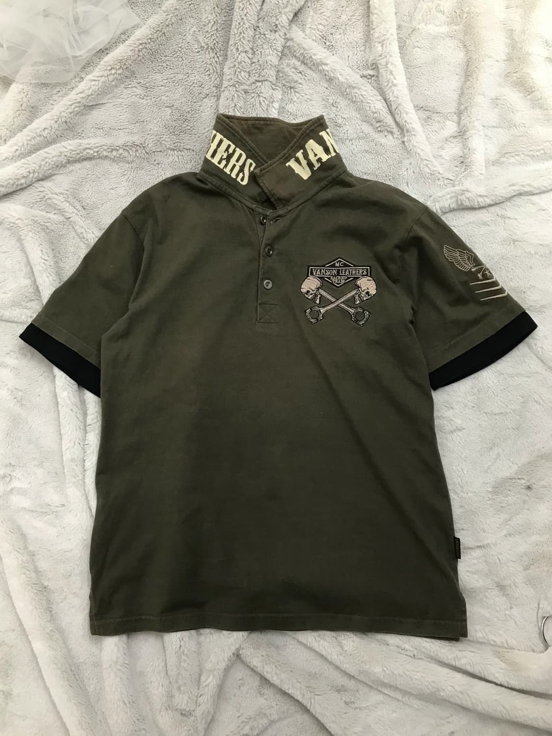 < Vanson Leathers Khaki Pk T-shirt > 상품이미지10