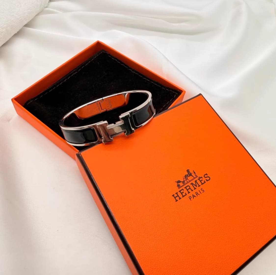 [정품] 에르메스 클릭H 팔찌 블랙 에나멜 실버 팔라듐 풀박스 상품이미지2