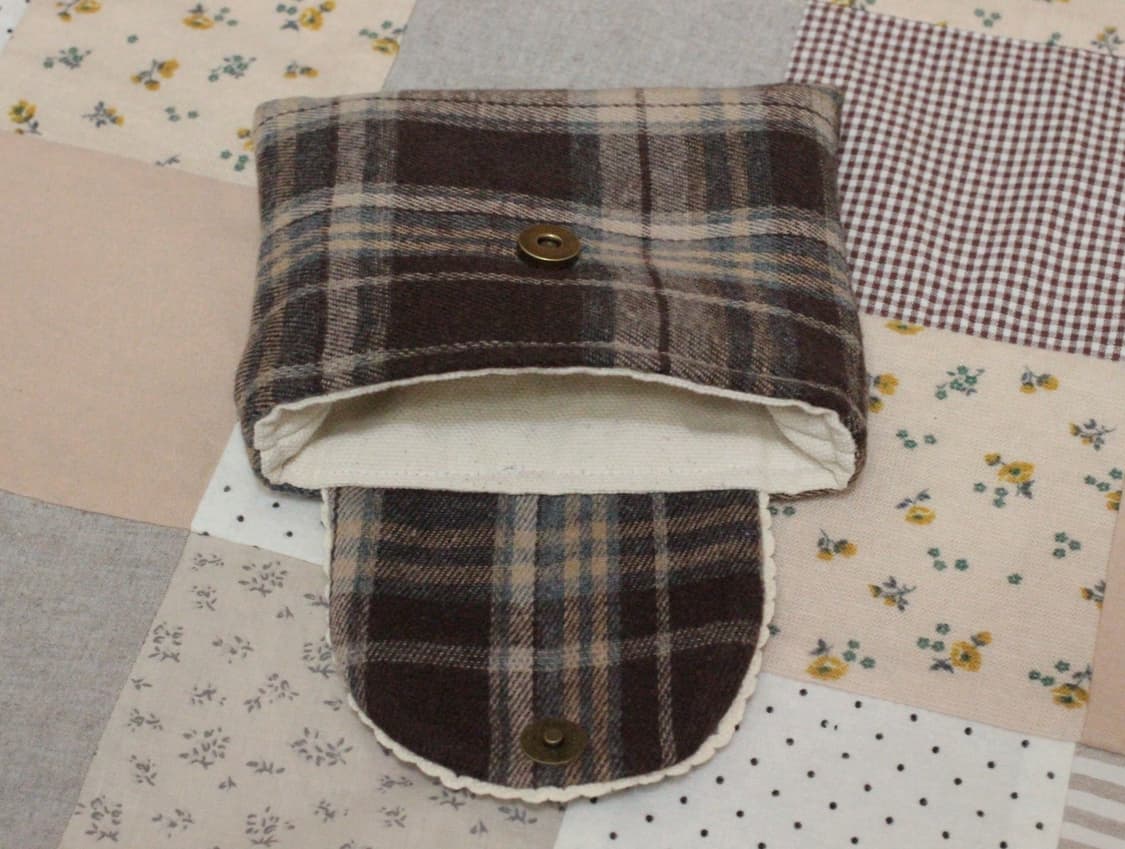 핸드메이드 레이스 체크 파우치 상품이미지5