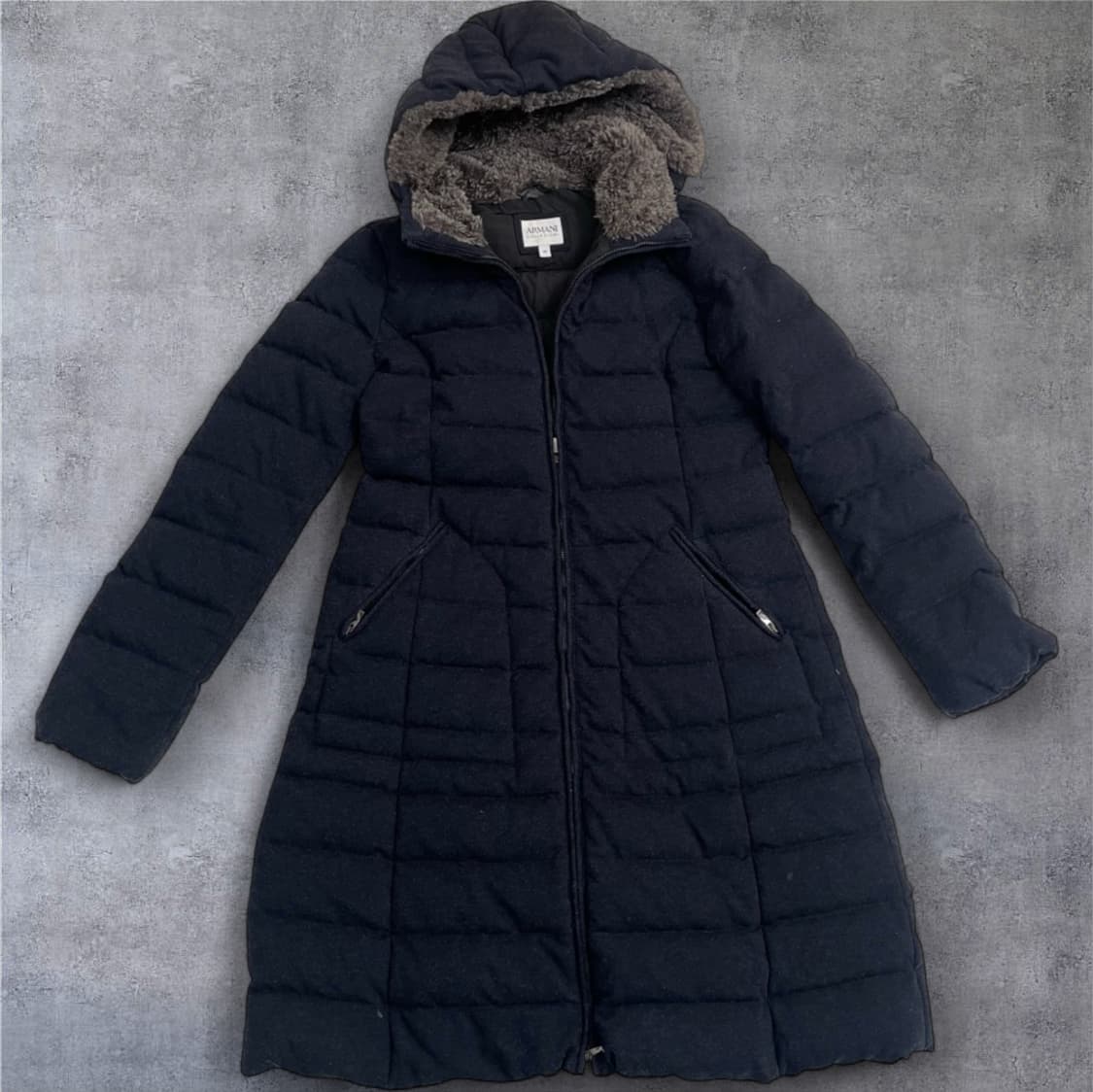 아르마니 꼴레지오니  딥네이비 구스다운  롱패딩 롱다운코트 42 상품이미지1