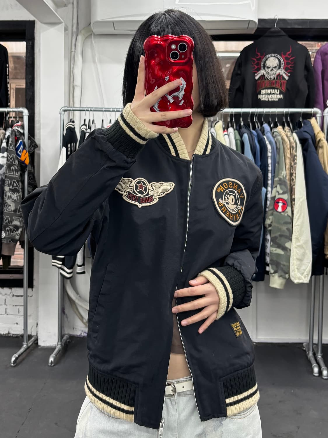 밴슨 레더 펠릭스 리버시블 블루종 자켓 상품이미지7