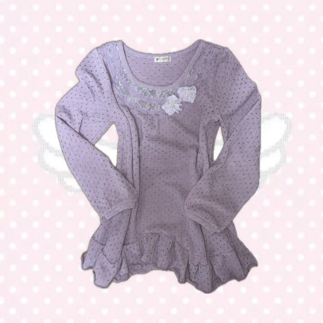 엑시즈팜 라벤더 글리터 꽃 히메갸루 모리걸 탑 상의 상품이미지1