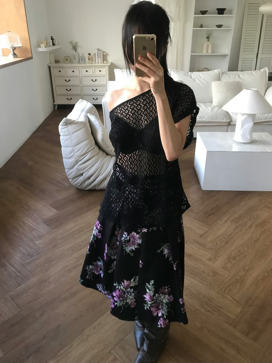 vintage black net top 상품이미지3