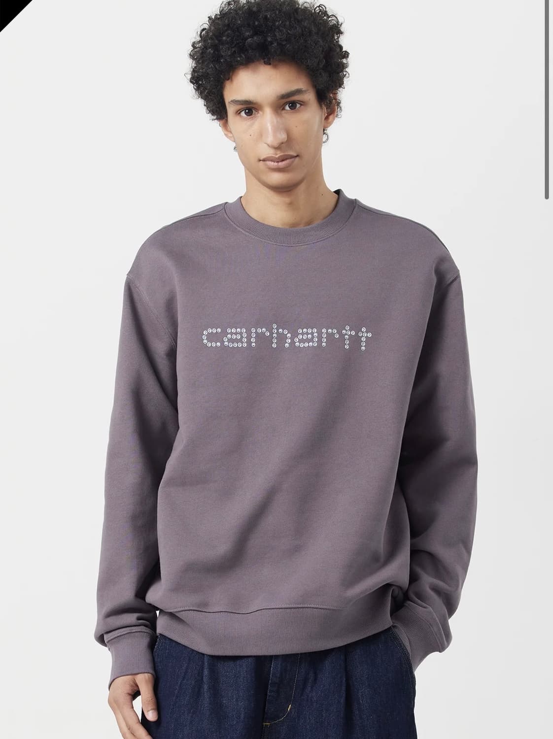 Caharrt Wip 리벳 스크립트 스웨트 셔츠 그레이 차콜S 상품이미지1