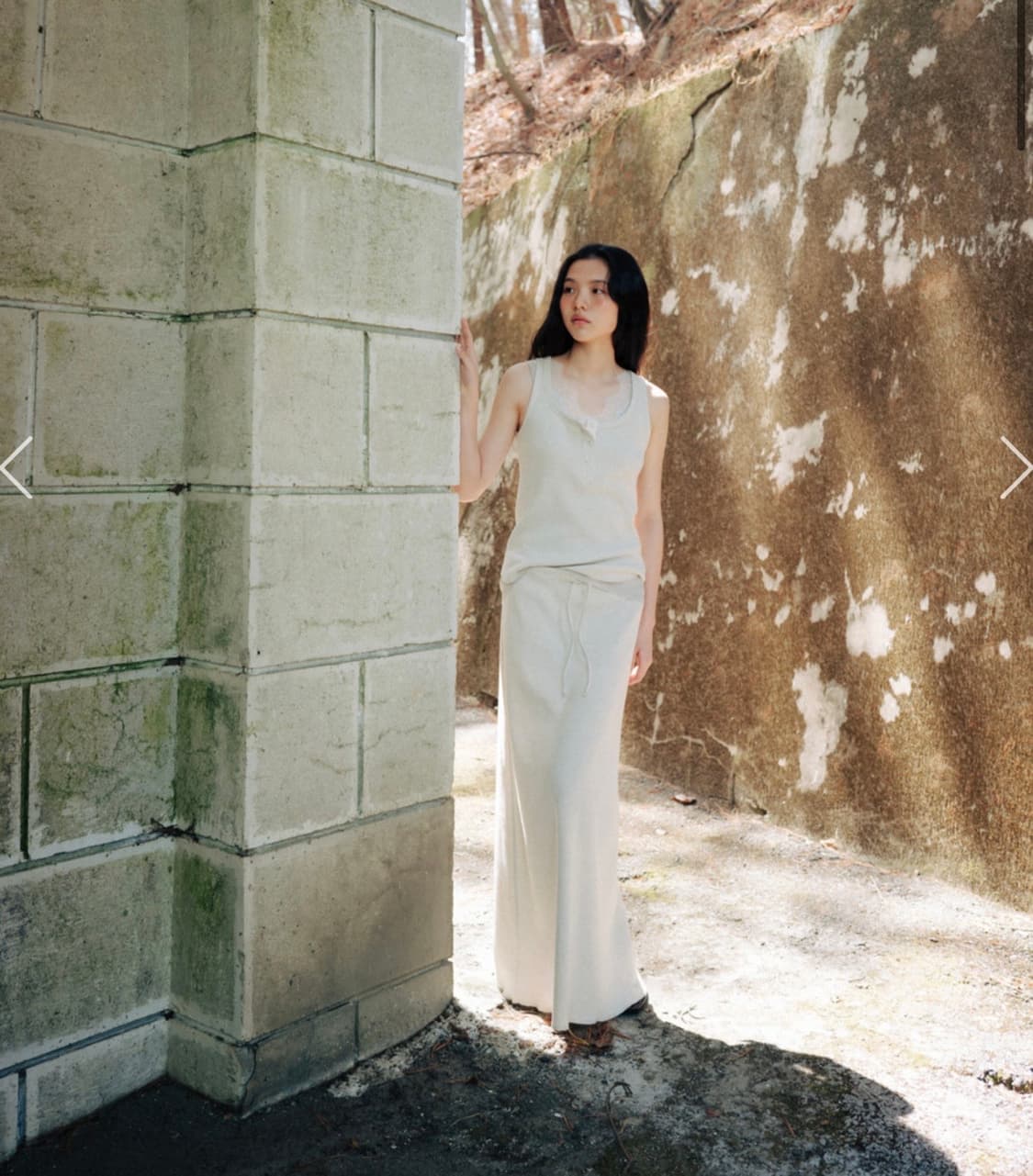 MONOHA 모노하 와플 니트 저지 롱스커트 상품이미지1