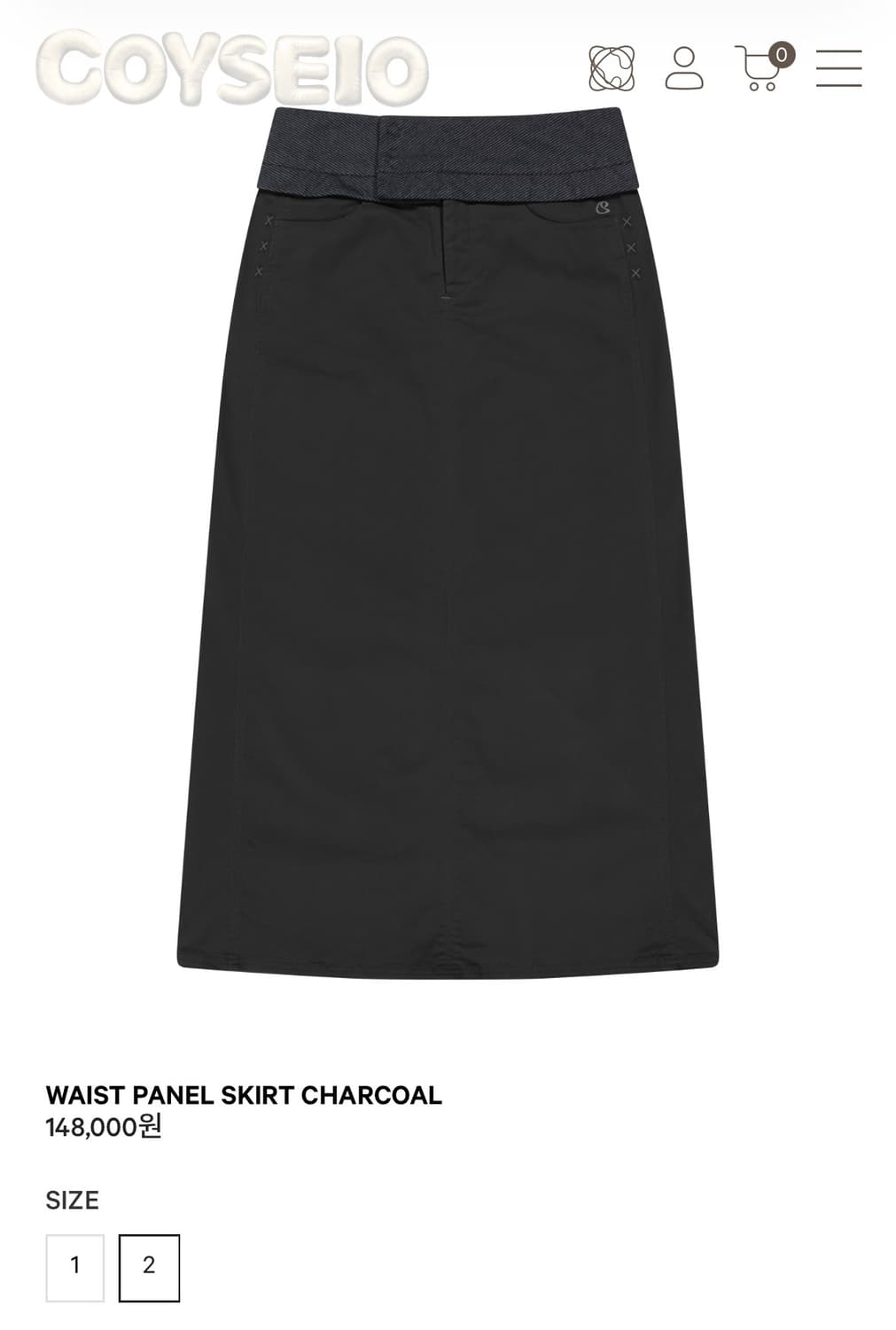 코이세이오 스커트 WAIST PANEL SKIRT CHARCOAL  상품이미지1