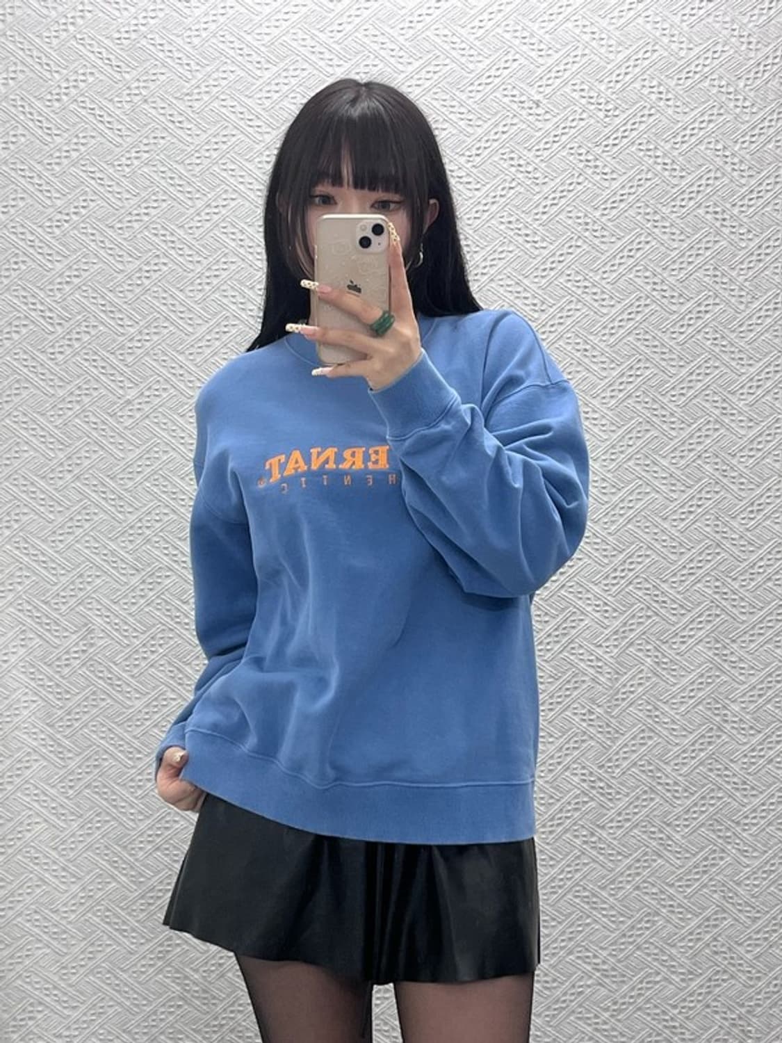 커버낫 올드스쿨 레트로 어센틱 오렌지블루 맨투맨 L C09955 상품이미지1