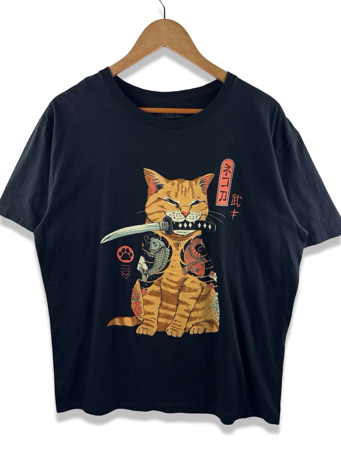 JPN 사무라이네코 오리엔탈 프린팅 티셔츠2281 상품이미지1