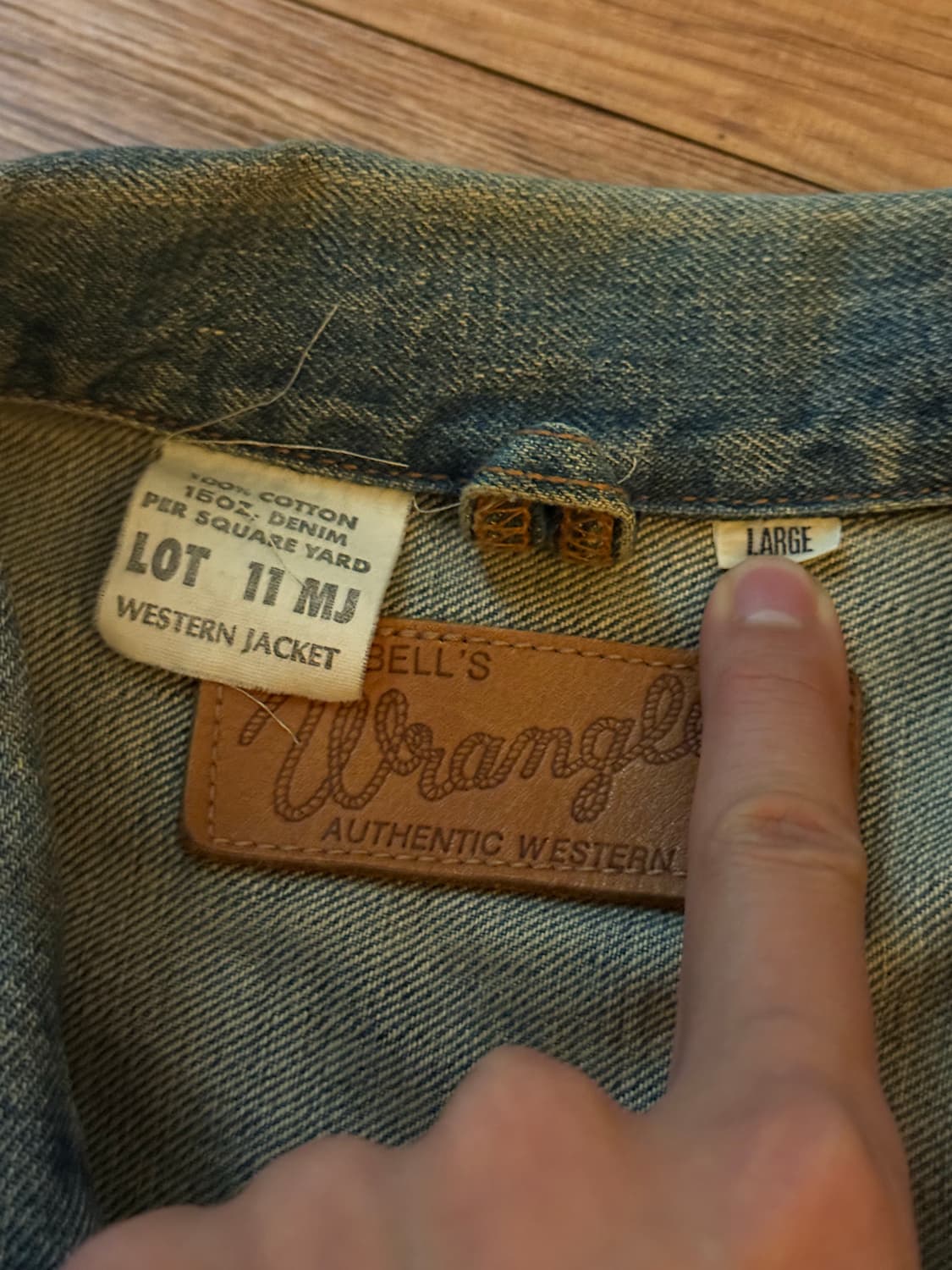 90s 랭글러(wrangler) 11MJ 블루벨 자켓 L 상품이미지3