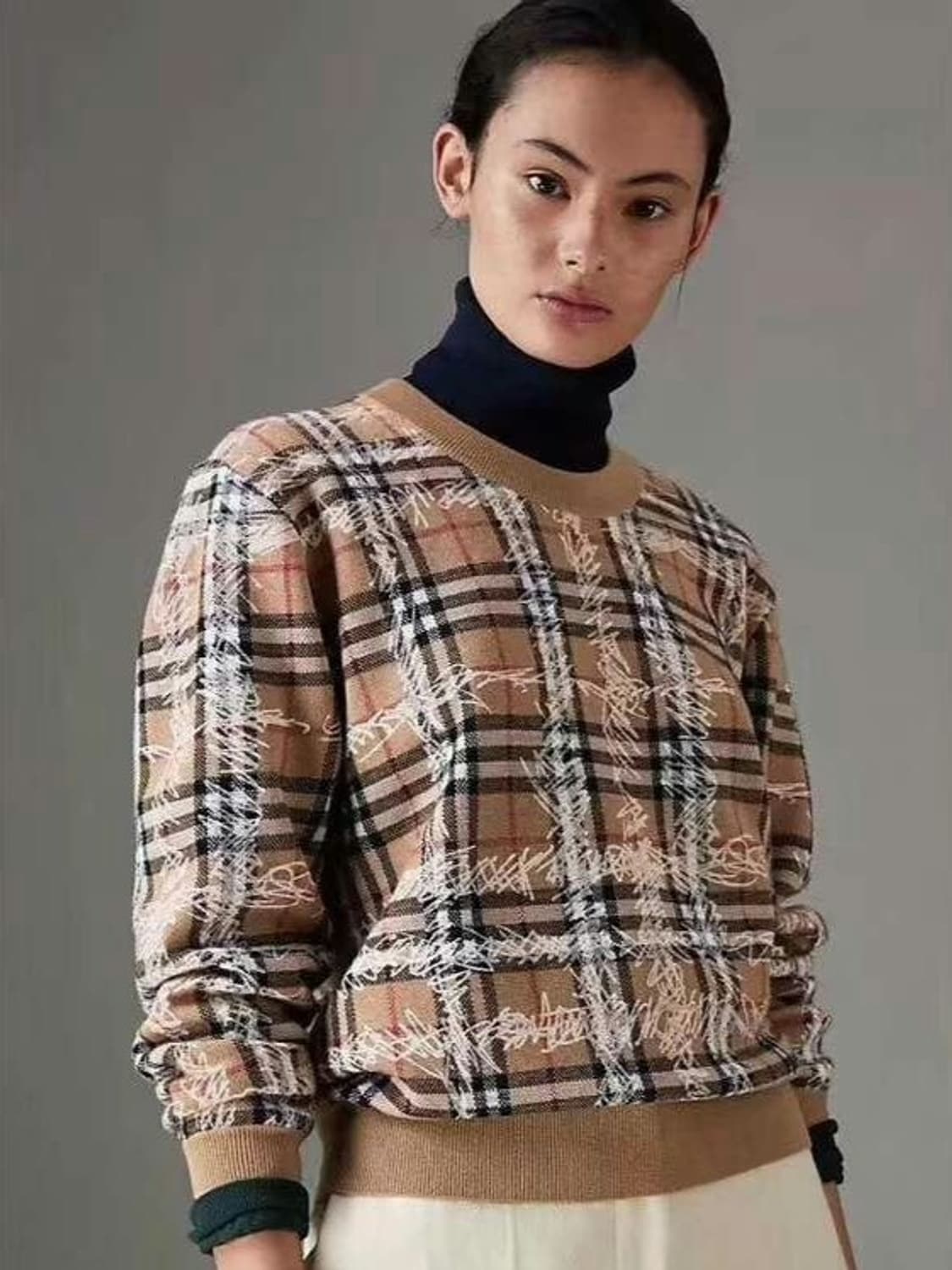 버버리 그래피티 체크 메리노 울 니트 ~44반 상품이미지1