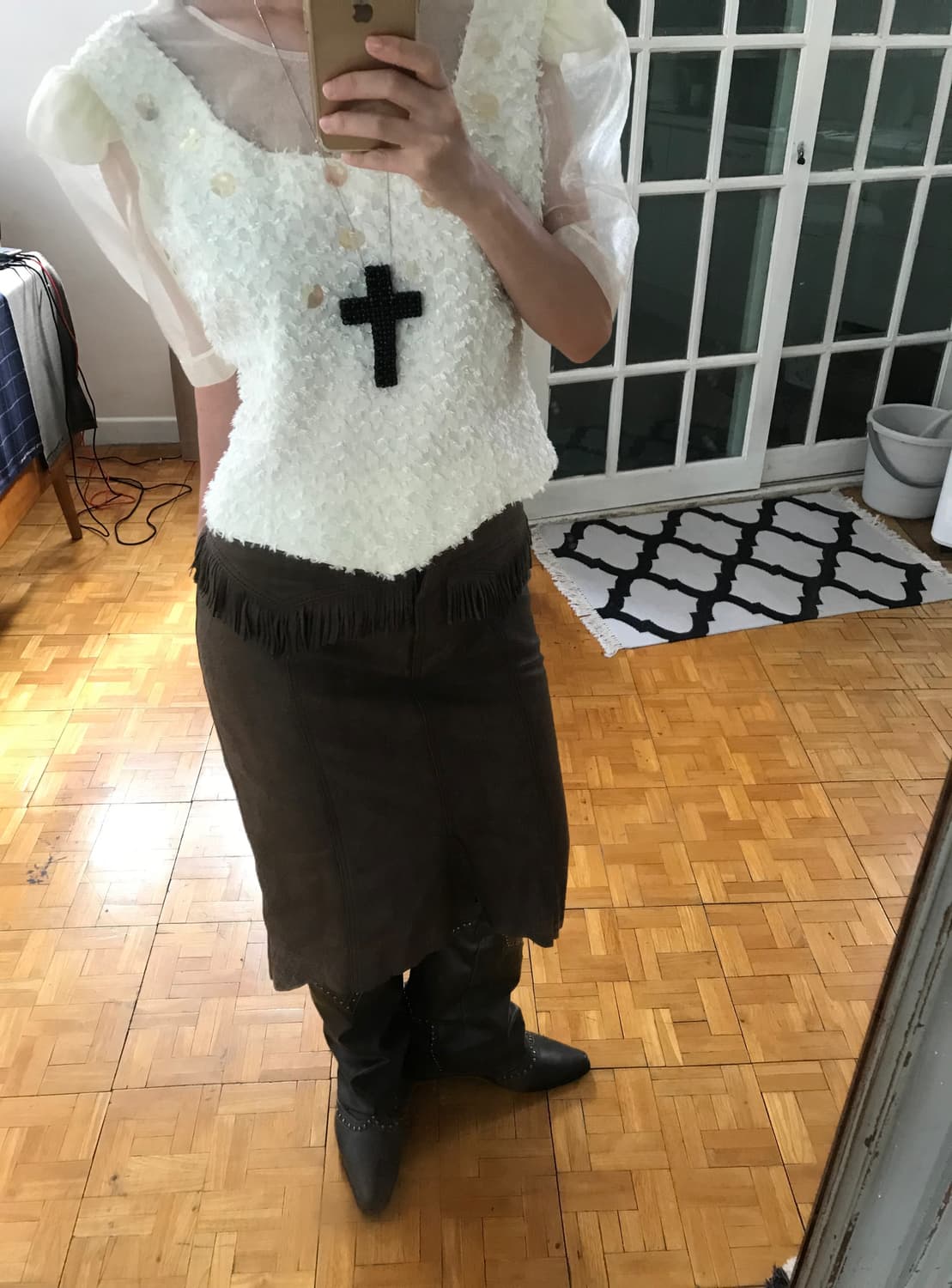 vintage ivory organza puff blouse 상품이미지6