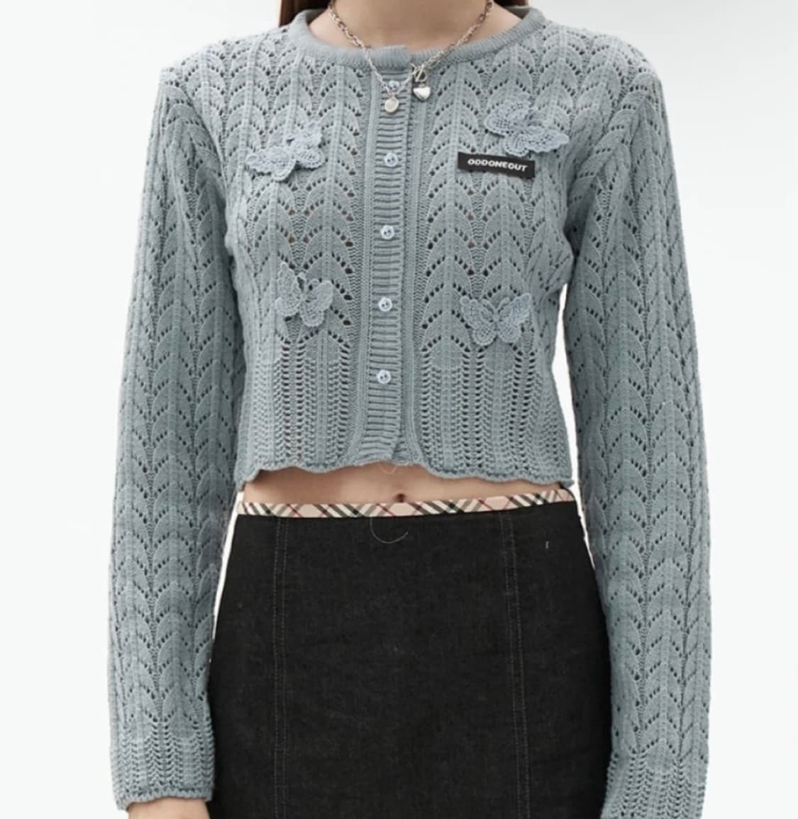 오드원아웃 크롭 니트 가디건  상품이미지1