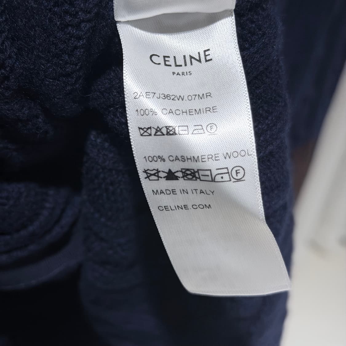 (A+/XS) / 셀린느 케이블 니트 트리옹프 캐시미어 가디건 네이비 상품이미지7