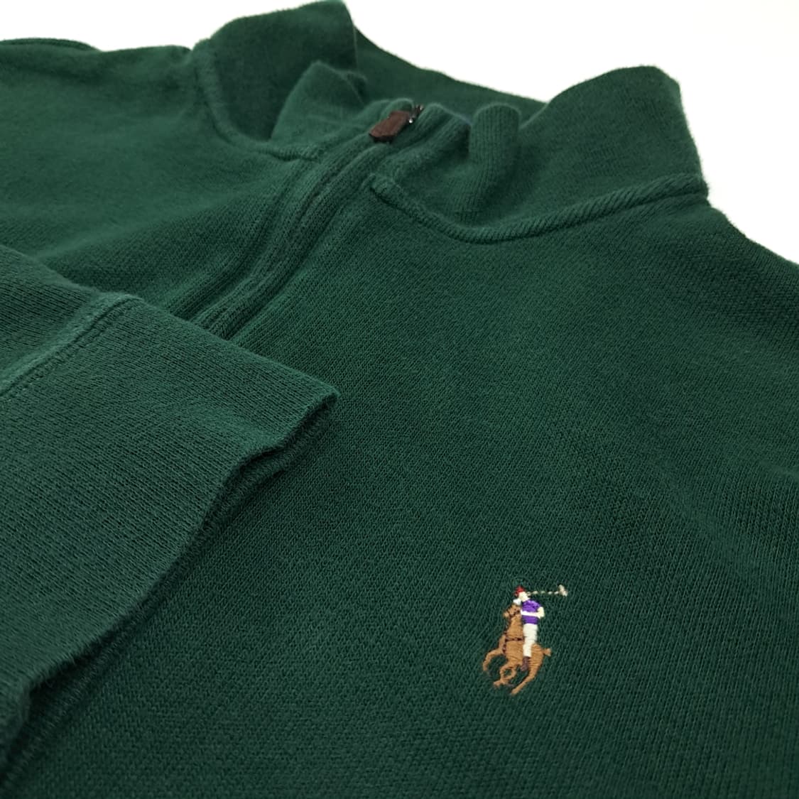 CL832 L 폴로 에스테이트립 가죽풀러 포레스트그린 하프집업 스웻셔츠 상품이미지5