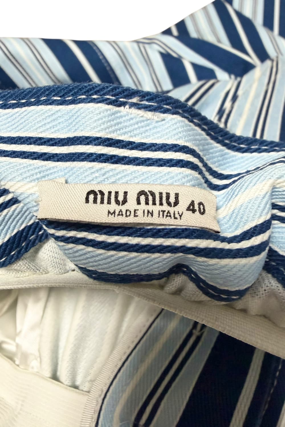 미우미우 20SS 스트라이프 밴딩 와이드 팬츠 상품이미지9