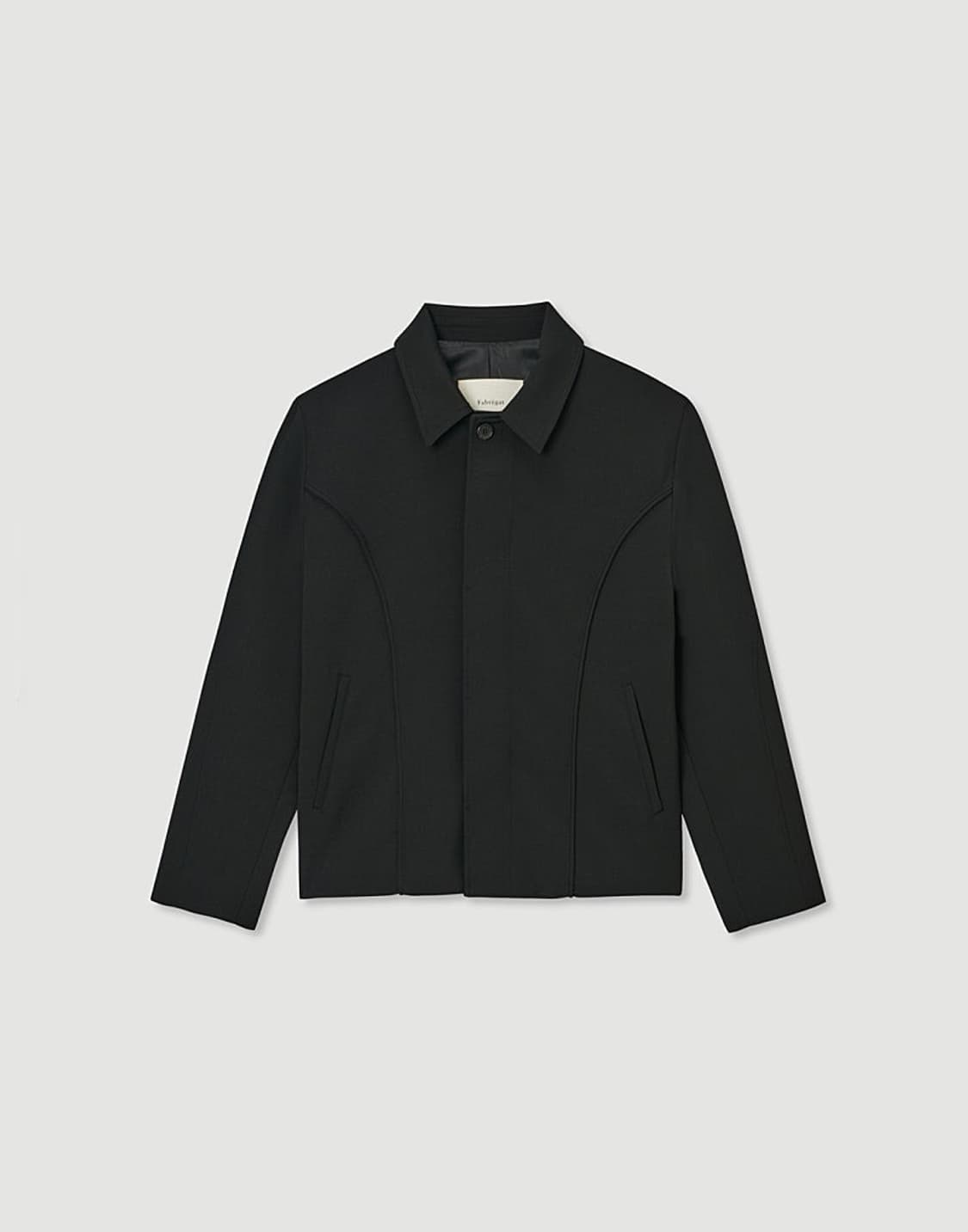 파브레가 메리노 울 파이핑 히든 자켓(차콜) 상품이미지3