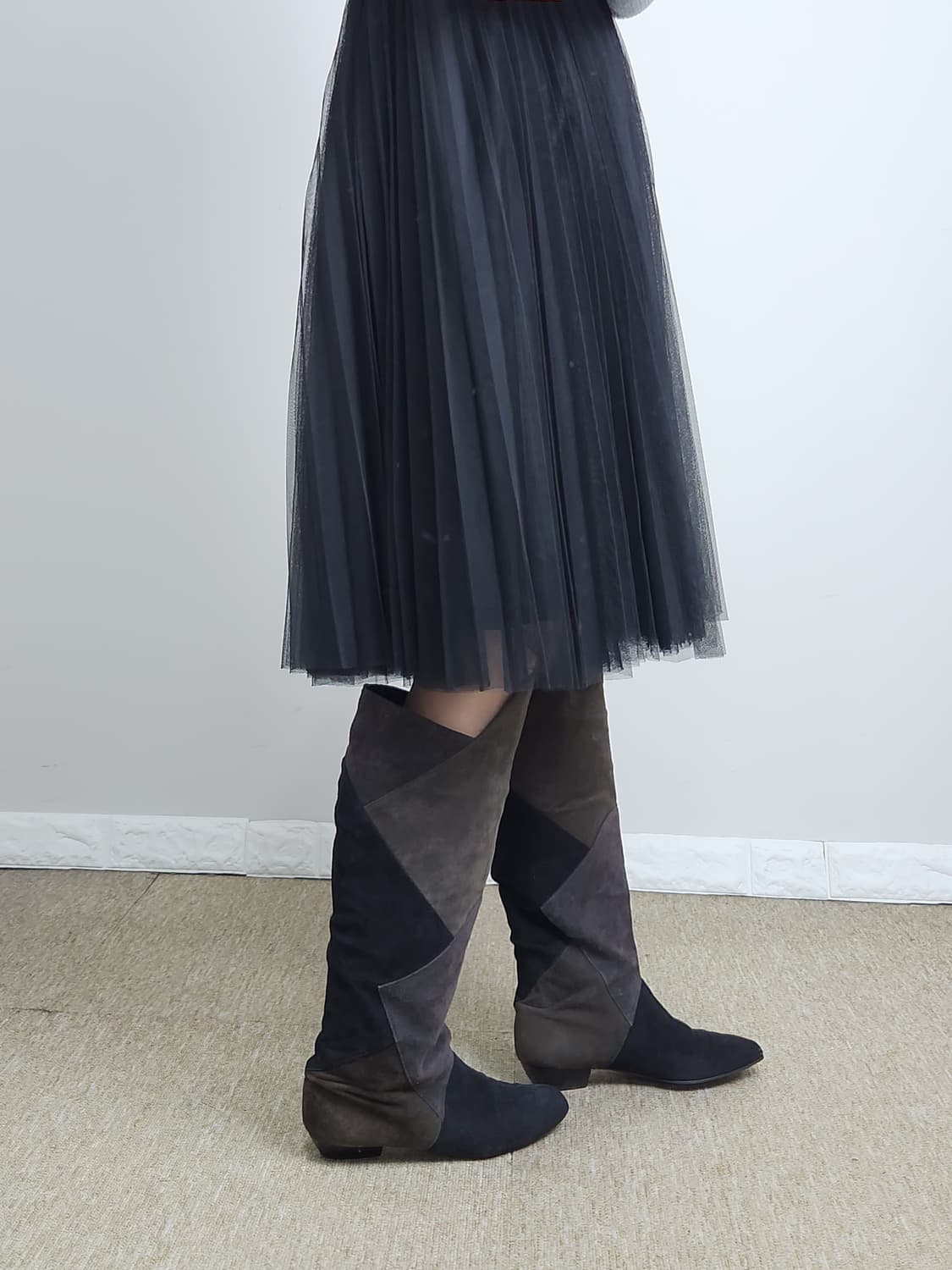 (란셀) 스웨이드 롱 부츠 상품이미지4