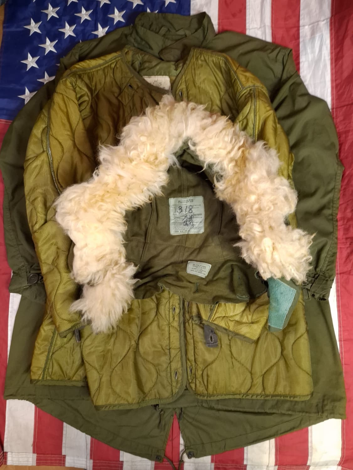 오리지날 미군 M-65 개파카 미듐사이즈 풀셋트 상품이미지1