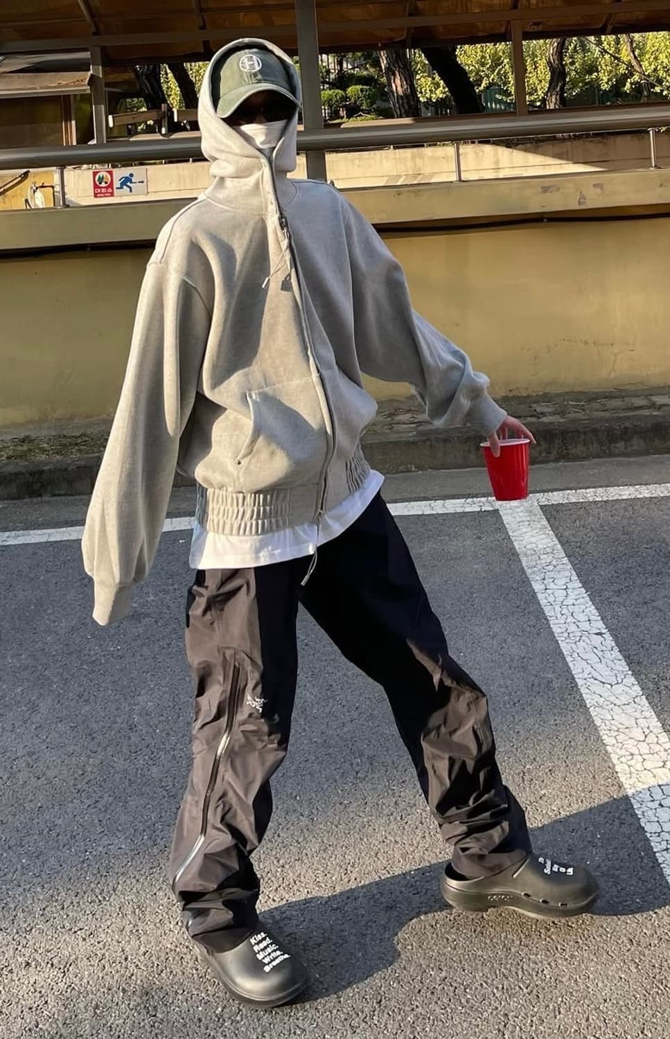 [F] haea 헤아 크롭 후드집업 그레이 상품이미지1