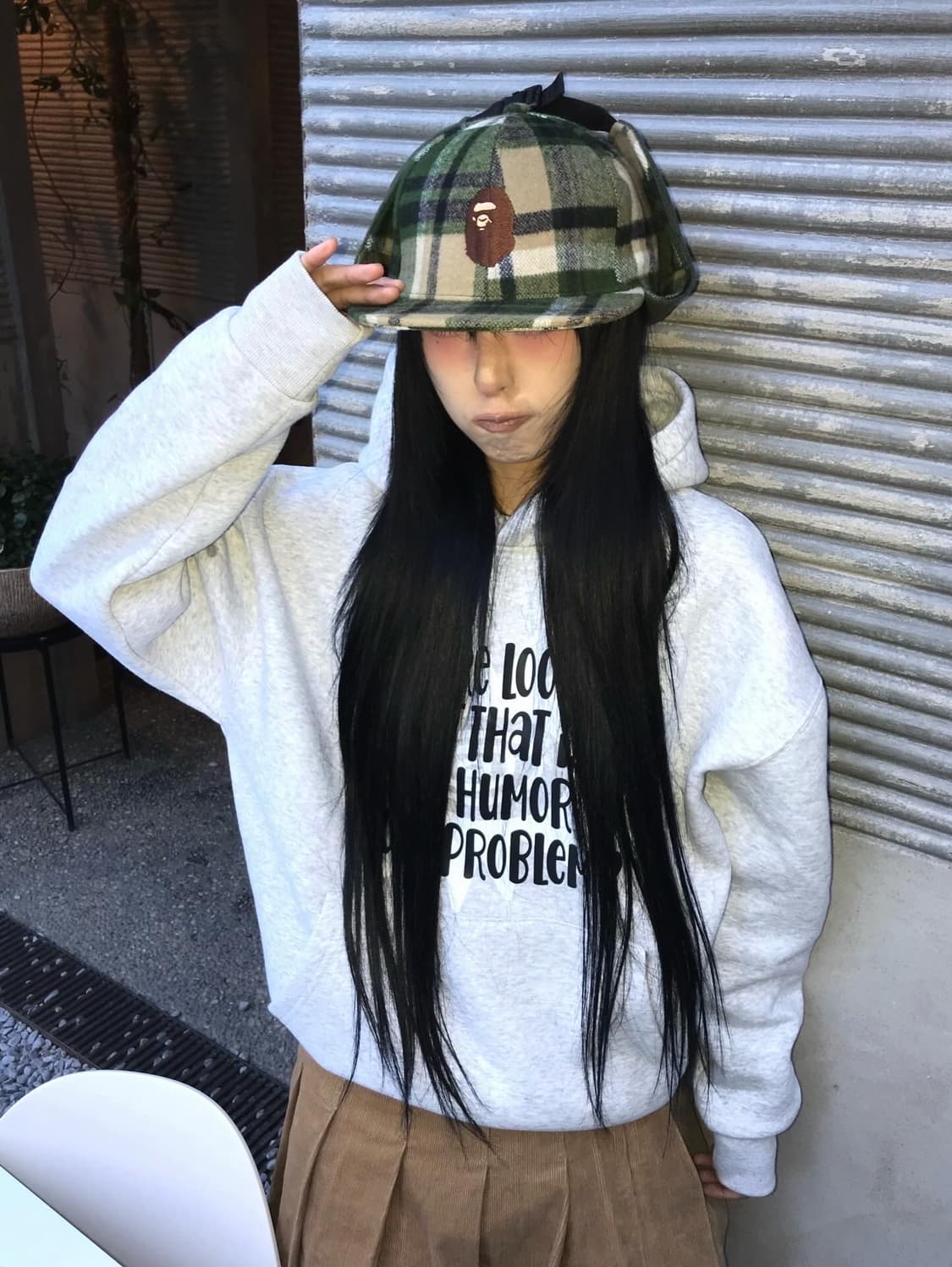 Bape Check Pattern Earmuffs Cap 상품이미지3