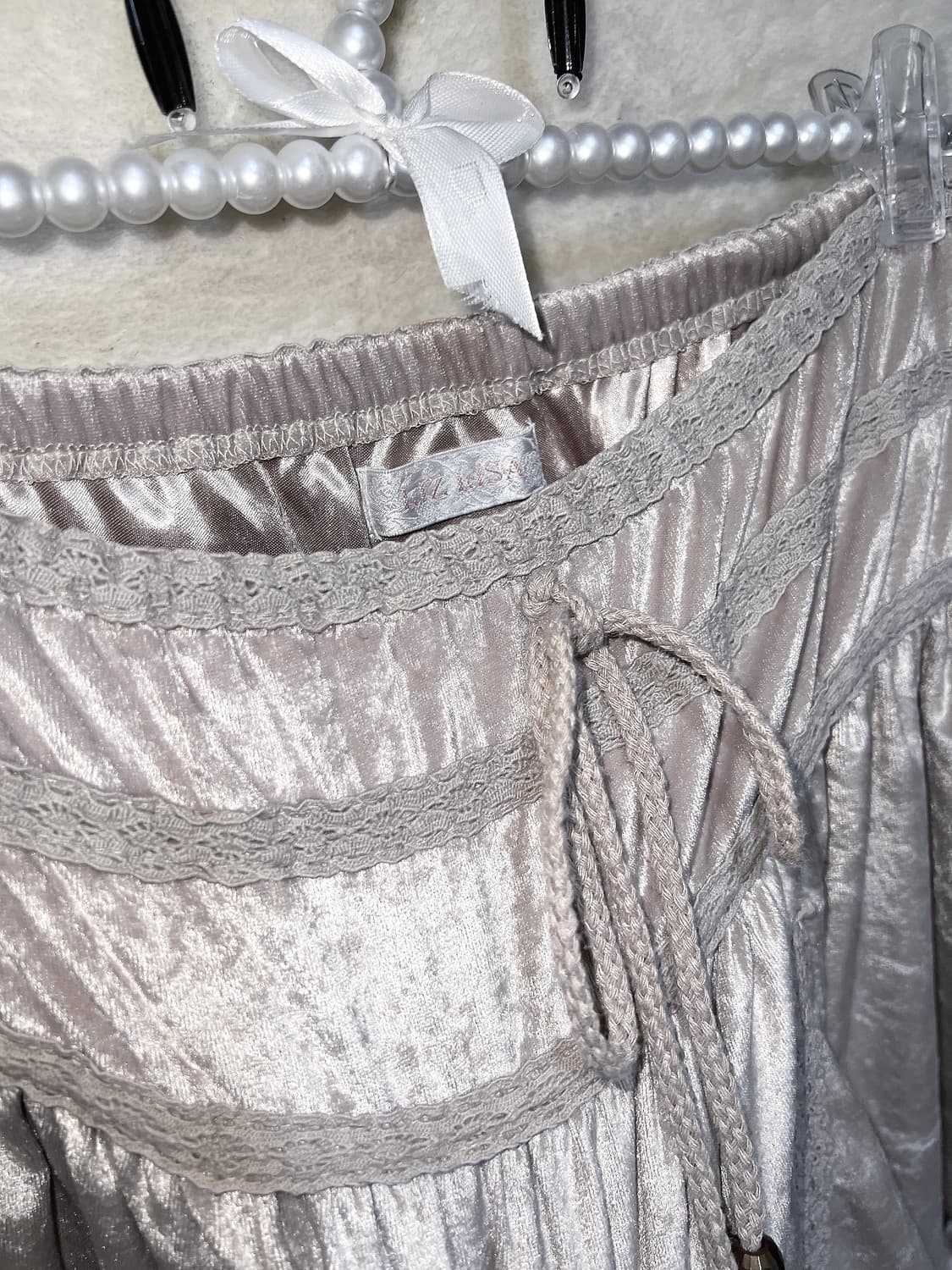 리즈리사 라떼갸루 로맨틱 로걀 벨벳 레이스 프릴스커트 핀터 히메카지 상품이미지5