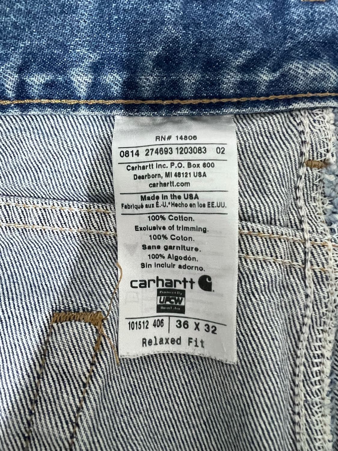 Made in usa 칼하트 데님팬츠(36X32) 상품이미지6