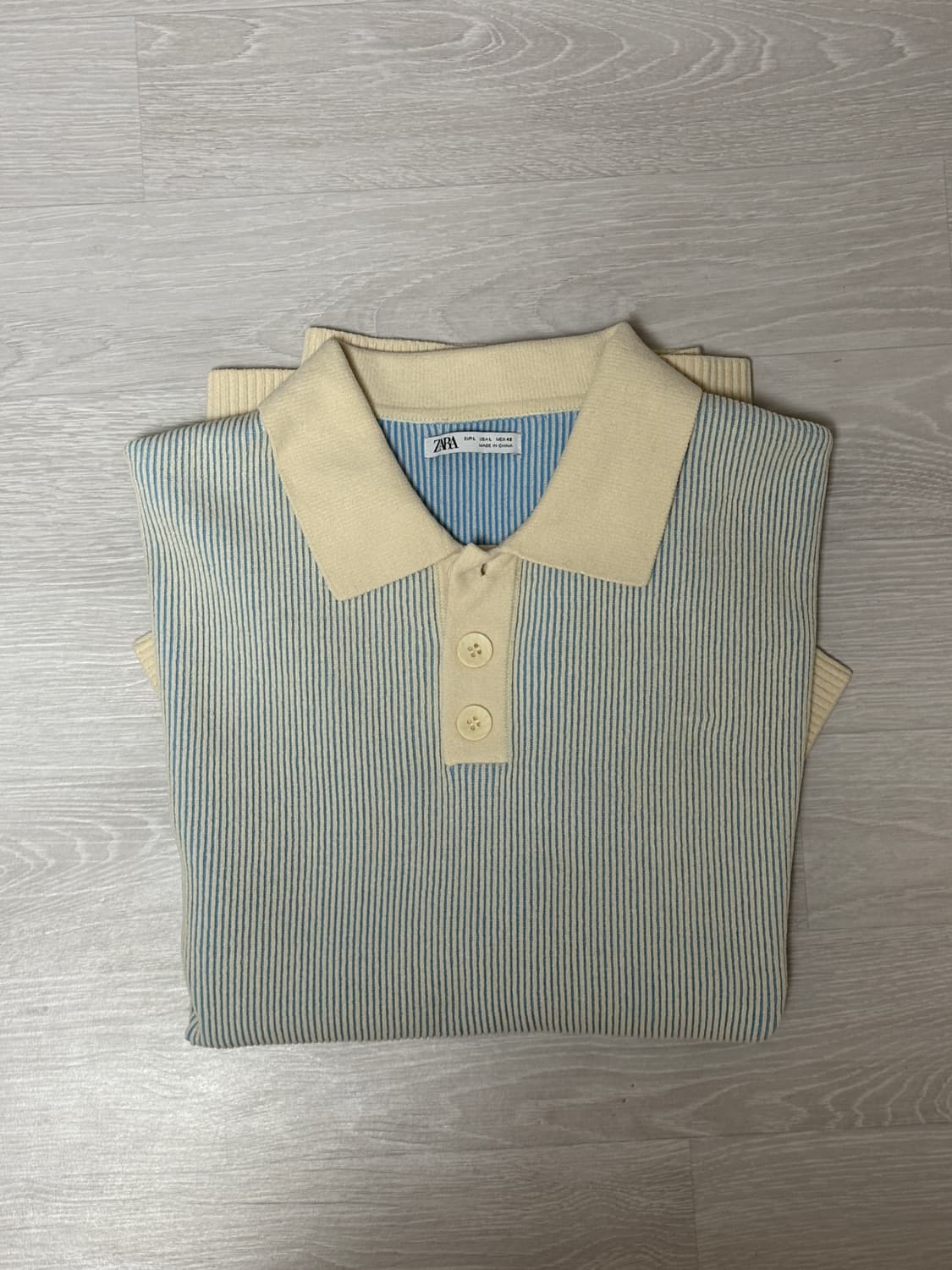 자라 버티컬 스트라이프 니트 폴로 셔츠 상품이미지4