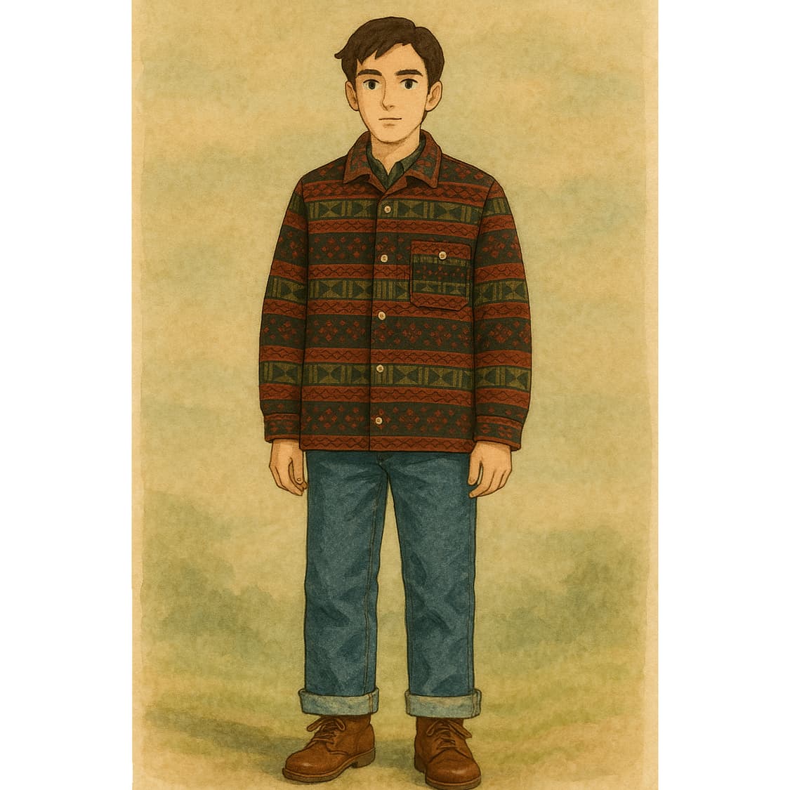 [115] 80s~ 울리치 아즈텍 / 나바호 패턴 울 자켓  상품이미지7