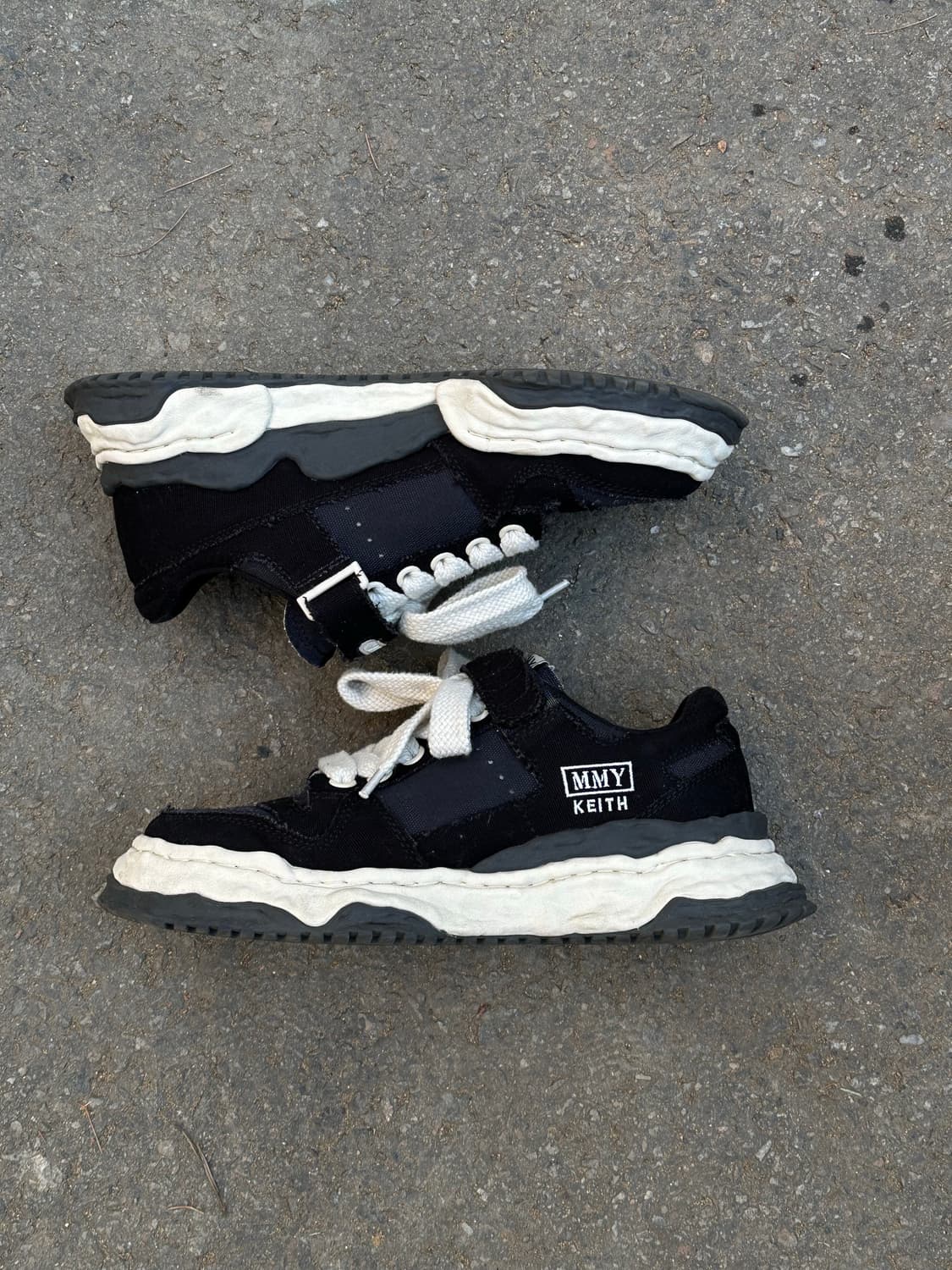 메종 미하라 야스히로 키스 OG 솔 캔버스 로우탑 스니커즈 블랙 42 상품이미지3