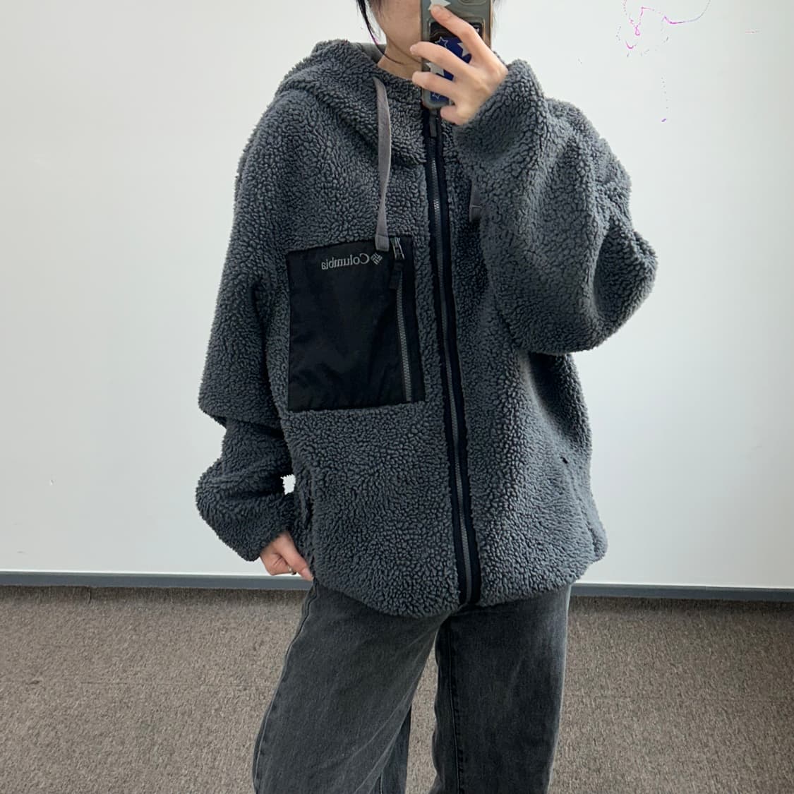 Columbia 콜롬비아 차콜 후리스 후드집업  상품이미지2