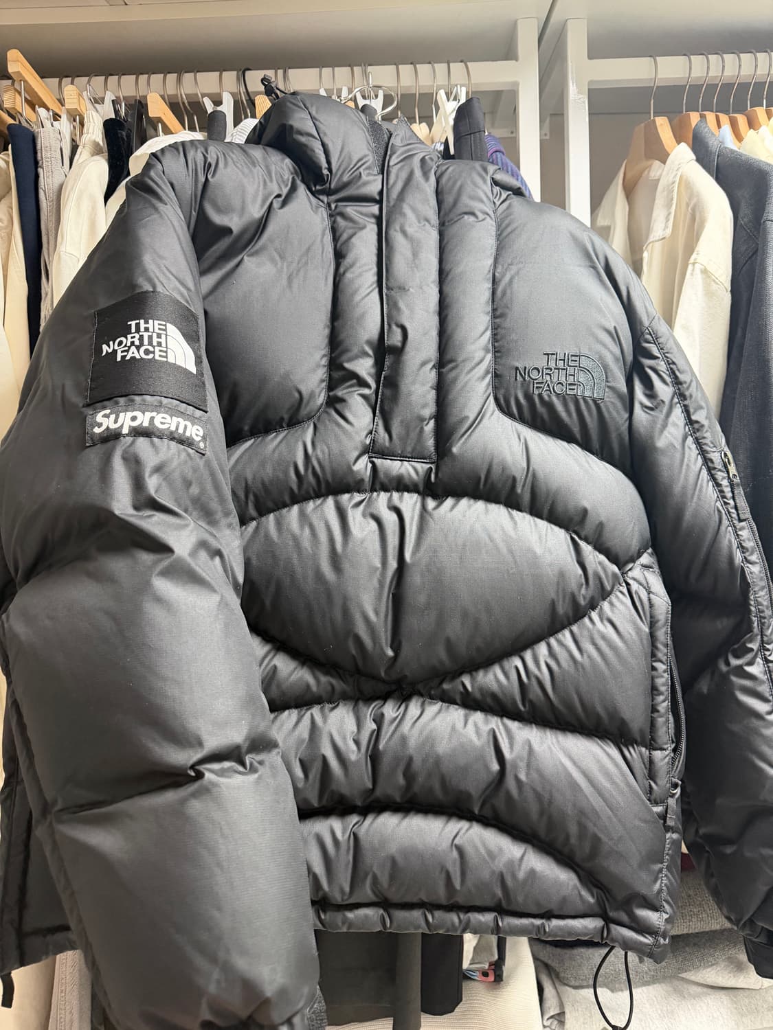 슈프림 노스페이스 800 필 다운 하프 집 후드 풀오버 블랙 L 상품이미지2