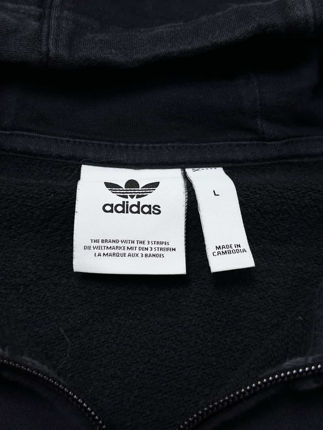 아디다스 자수로고 블랙 삼선 후드집업 상품이미지8