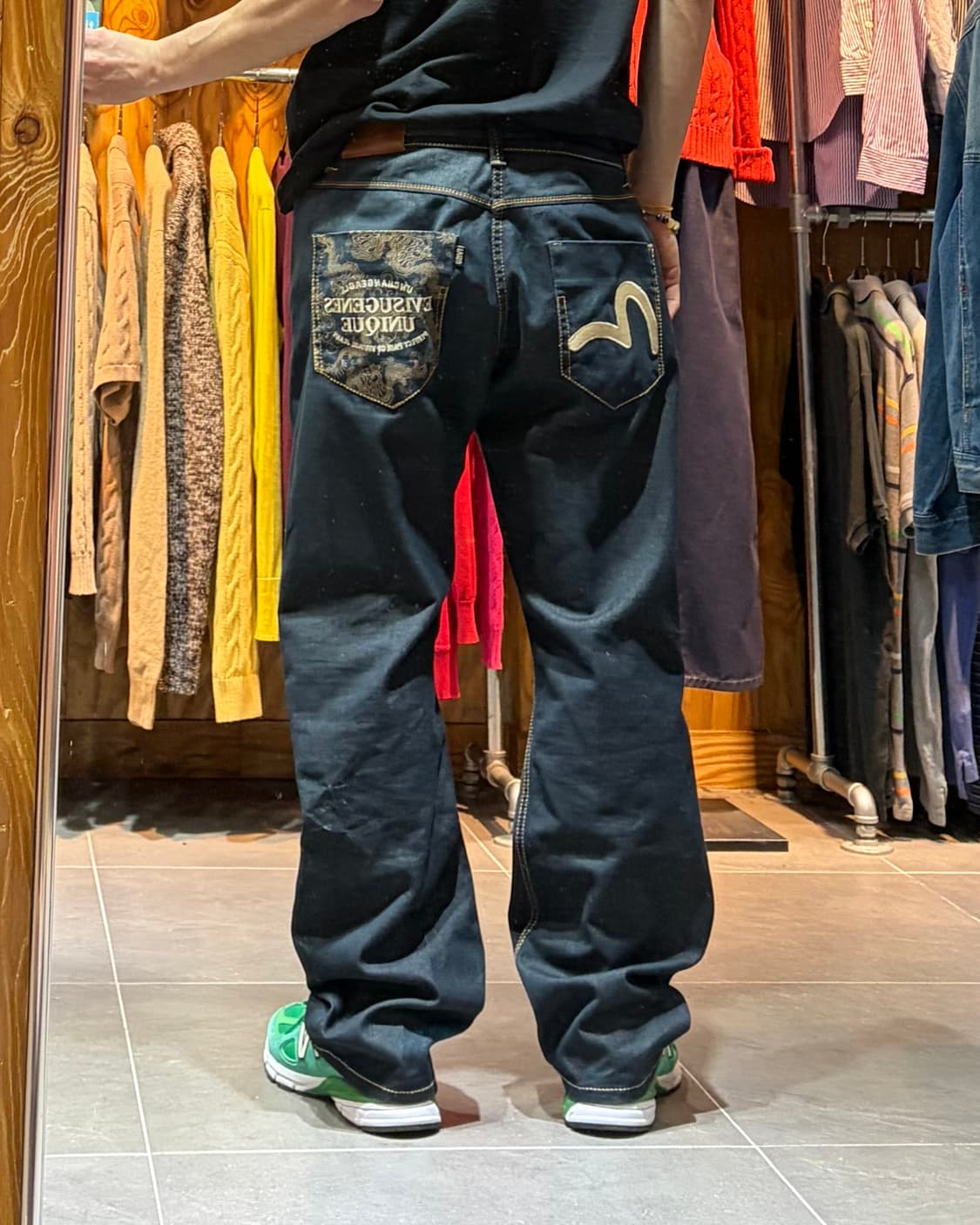 37in EVISU UNIQUE 에비수 골드라인 셀비지 데님팬츠 상품이미지1