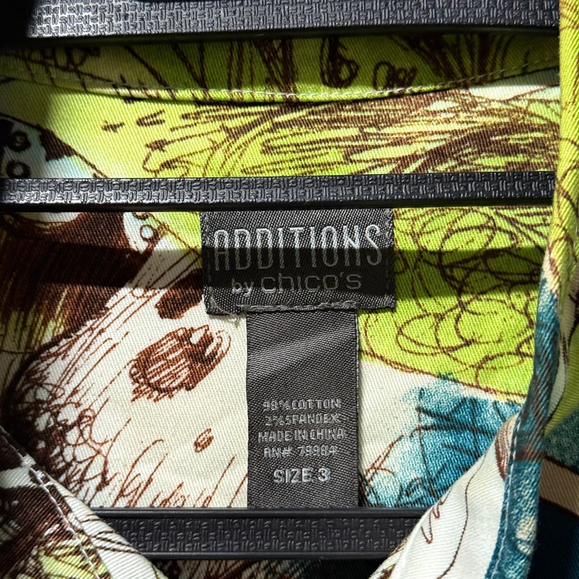 Chico's 오리엔탈 풀 패턴 차이나 카라 라이트 자켓 상품이미지5