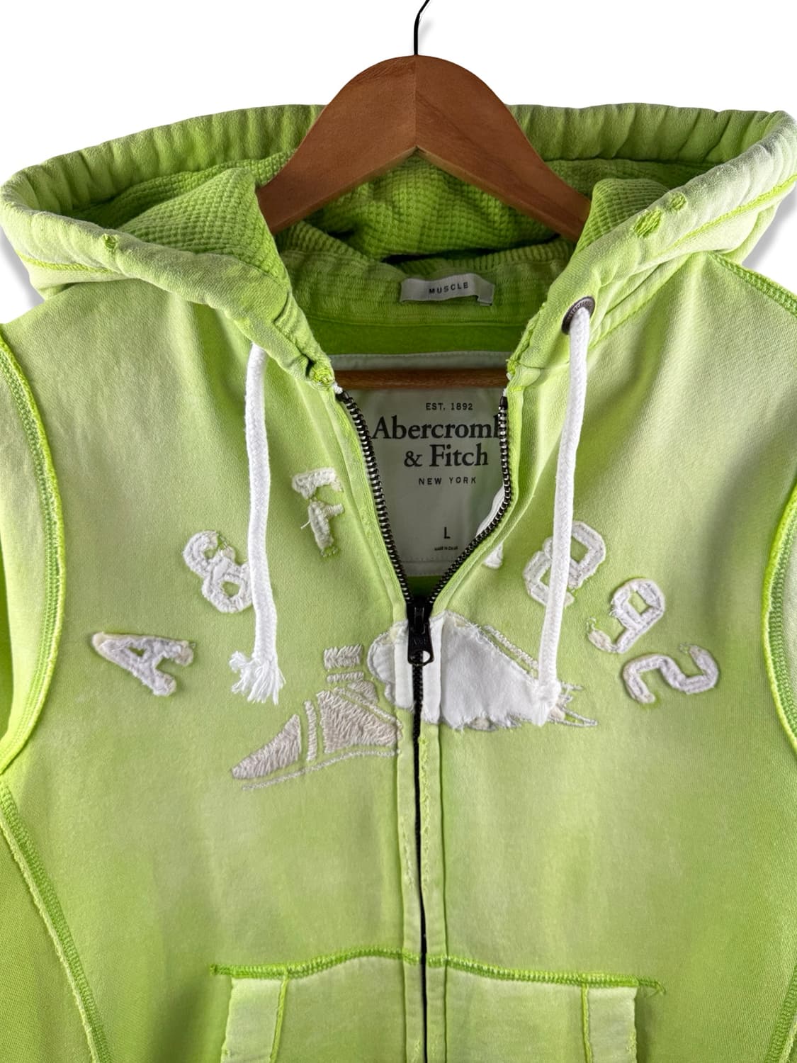 아베크롬비 아치로고 윙드 풋 데미지 후드집업3063 상품이미지3