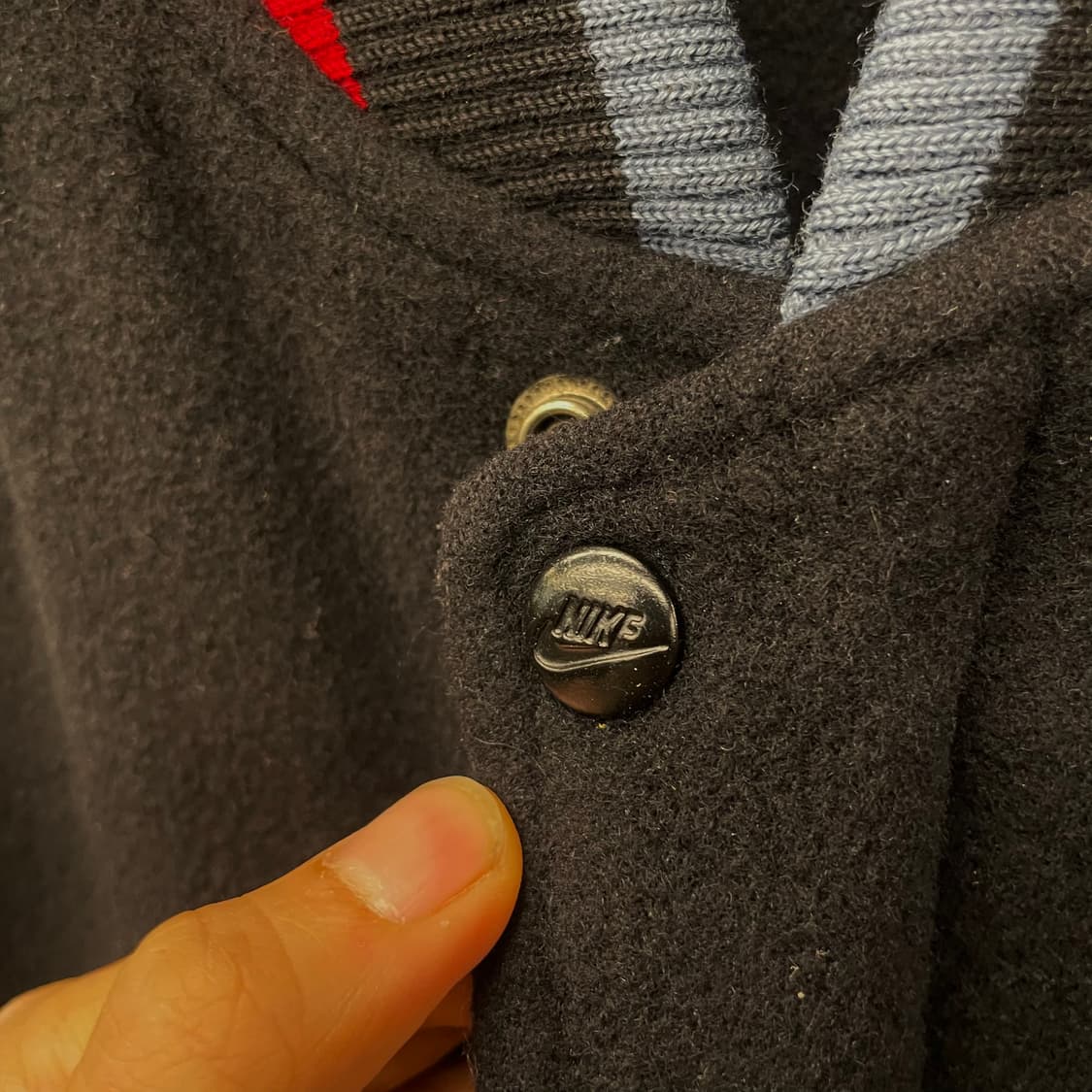 90s 나이키 에어 울 바시티 레더 암 후면 빅 스우시 자켓 상품이미지6