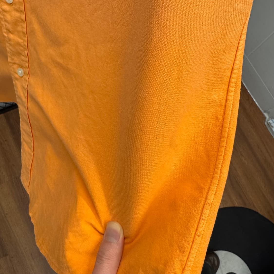 폴로 랄프로렌 솔리드 긴팔 셔츠 그린 포니 포인트 오렌지 상품이미지8