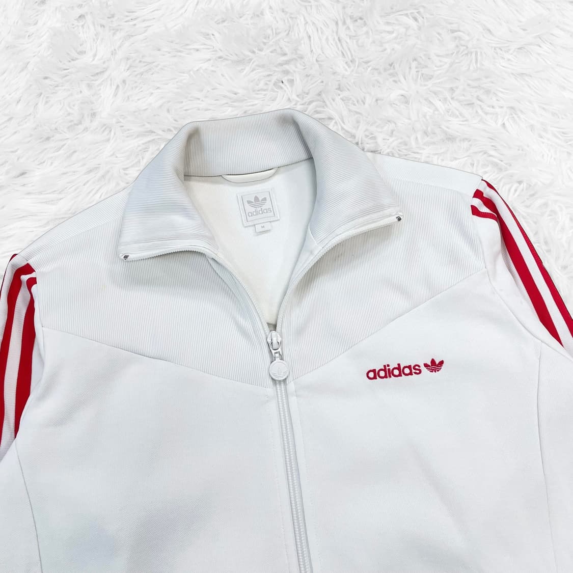 아디다스 Vip 베켄바우어 트랙탑 져지 화이트 레드 상품이미지3