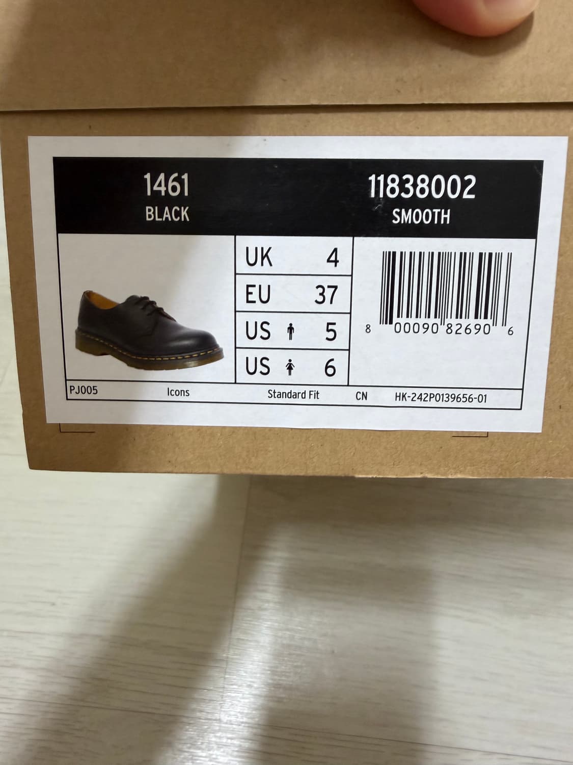 닥터마틴 1461 스무스 블랙 UK4 상품이미지9