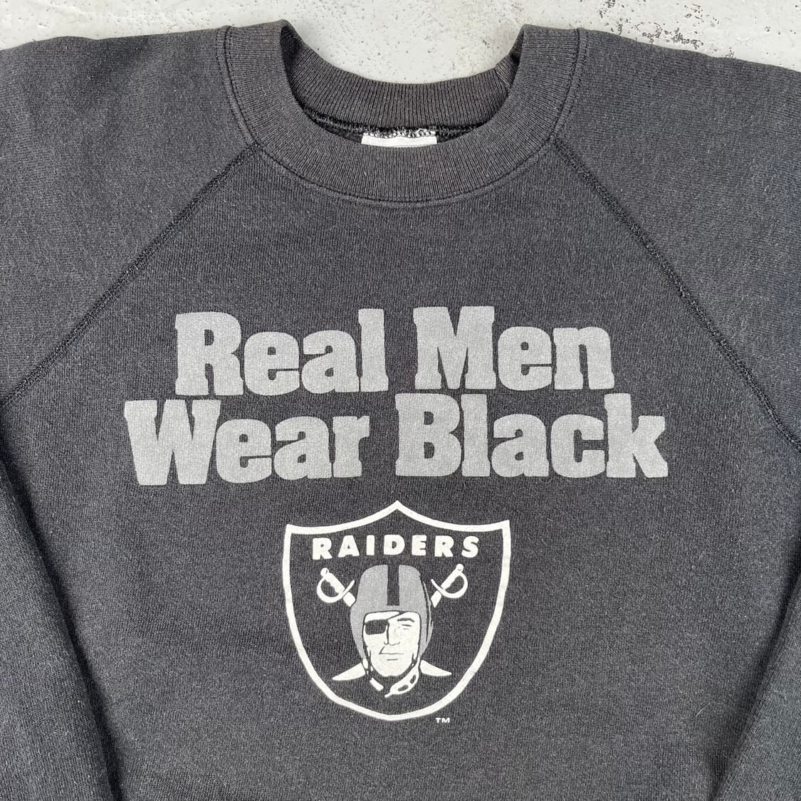 빈티지 레이더스 리얼 맨 웨어 블랙 래글런 스웻셔츠 상품이미지5