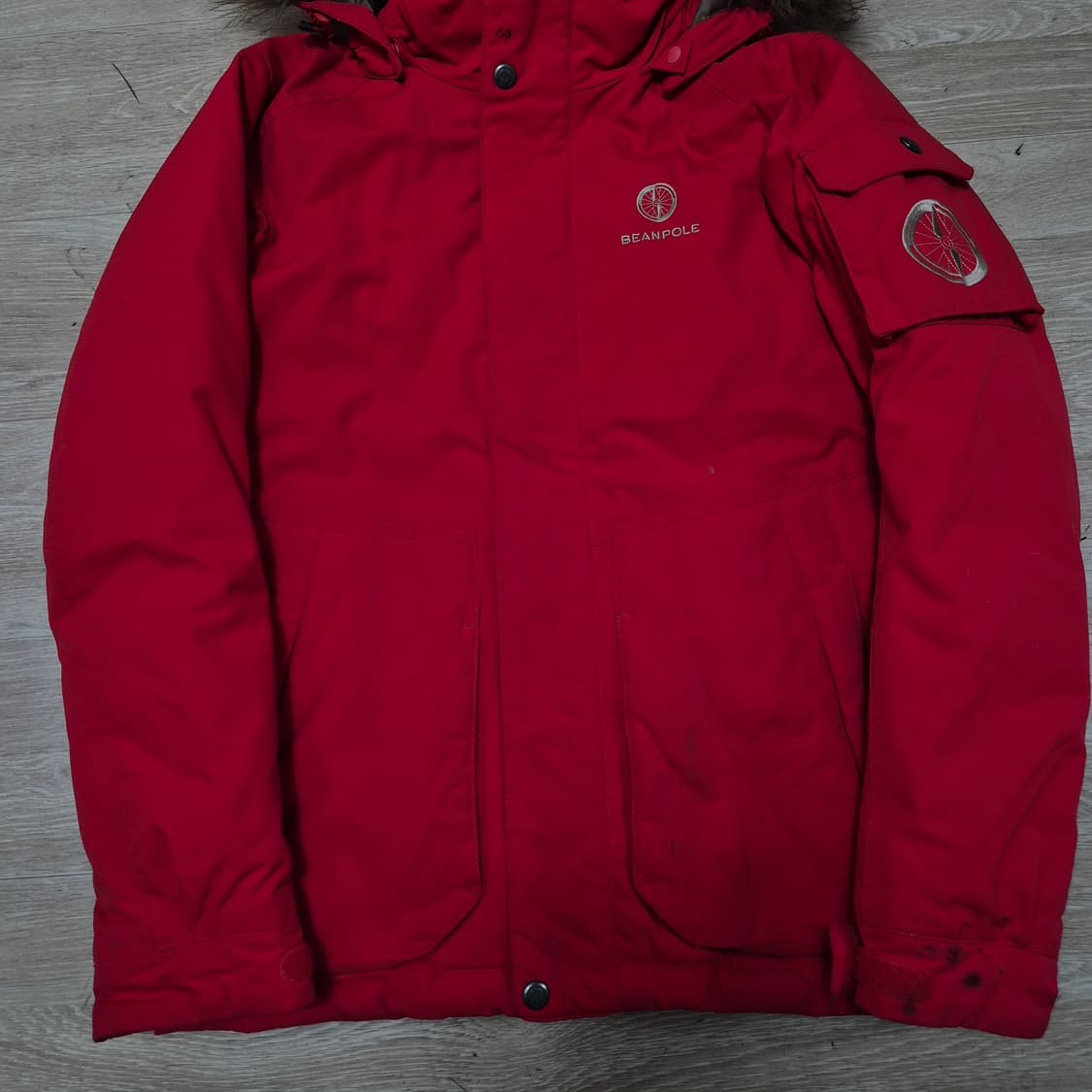 빈폴 아웃도어 사이드포켓 덕다운 퍼후드 패딩 점퍼 S(90) 상품이미지3