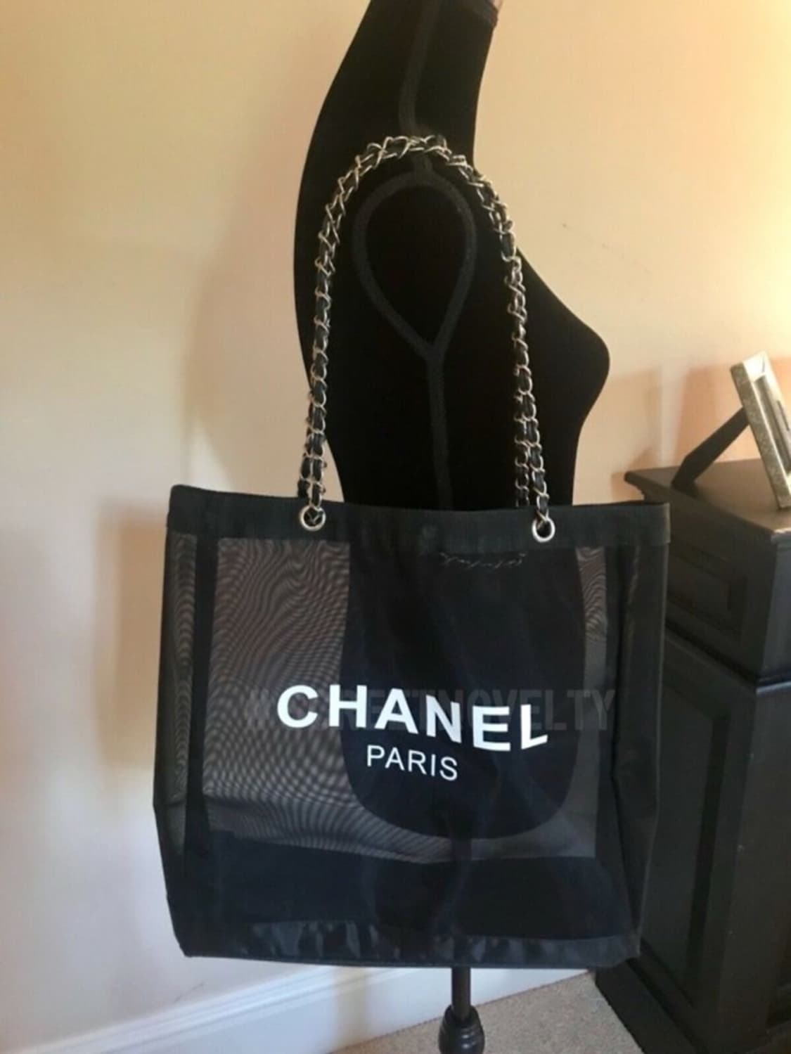 샤넬 뷰티 메쉬 비치백  골드체인 에코백  상품이미지2