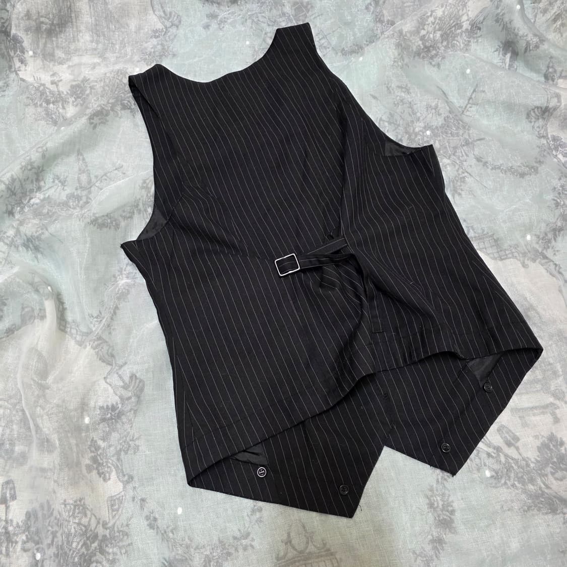 빈티지 블랙 공겜여주 스트라이프 펑크 자켓 y2k 갸루 긱시크 상품이미지5