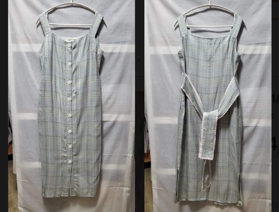 마가린핑거스 체크 뷔스티에 롱 원피스 상품이미지3