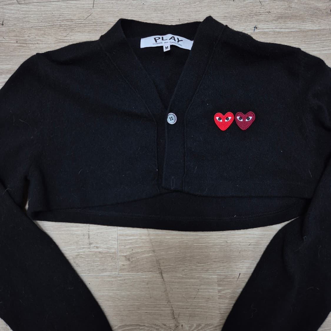 꼼데가르송 여성 더블 하트 와펜 크롭 가디건 M(95) 상품이미지2