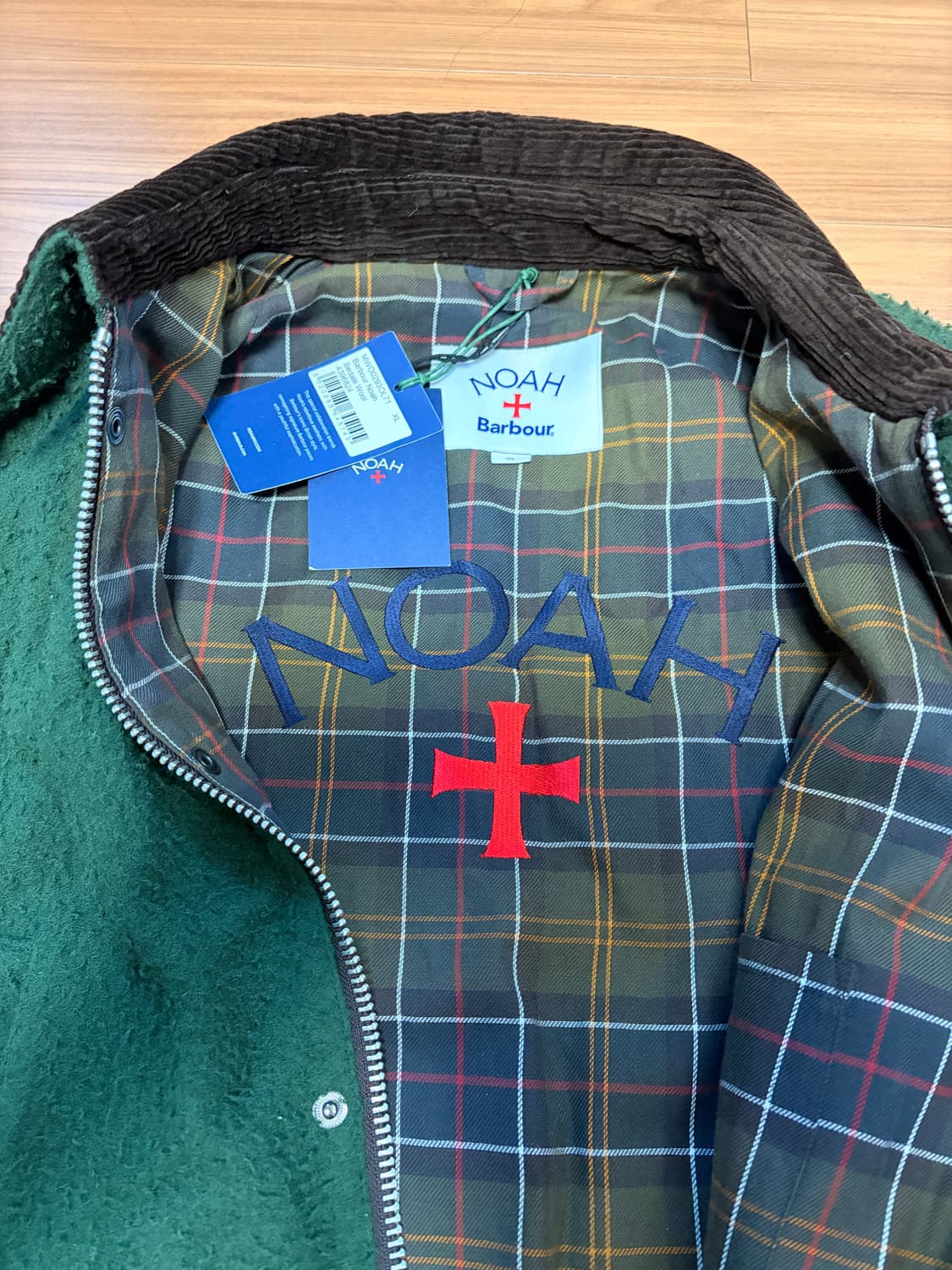바버 x 노아 비데일 울 테디 자켓 다크 그린 XL 새상품 상품이미지3